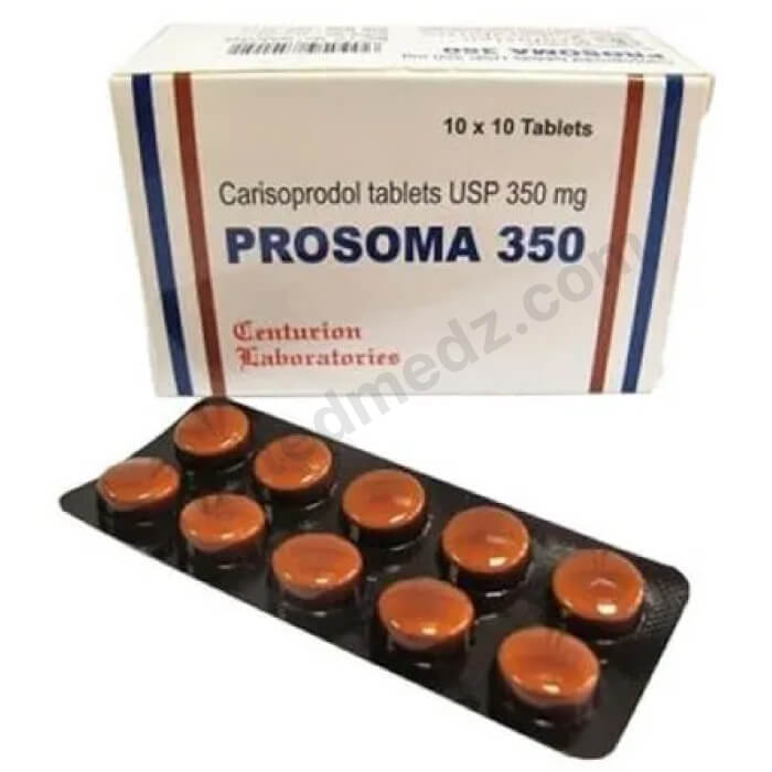 Buy Prosoma 350mg (Carisoprodol) Tablet Dosage @ 20% Off Cheap Price