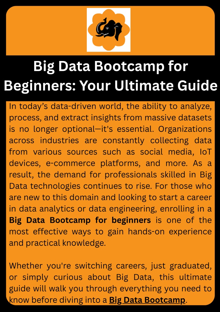 PPT - Big Data Bootcamp for Beginners Your Ultimate Guide PowerPoint Presentation - ID:14460876