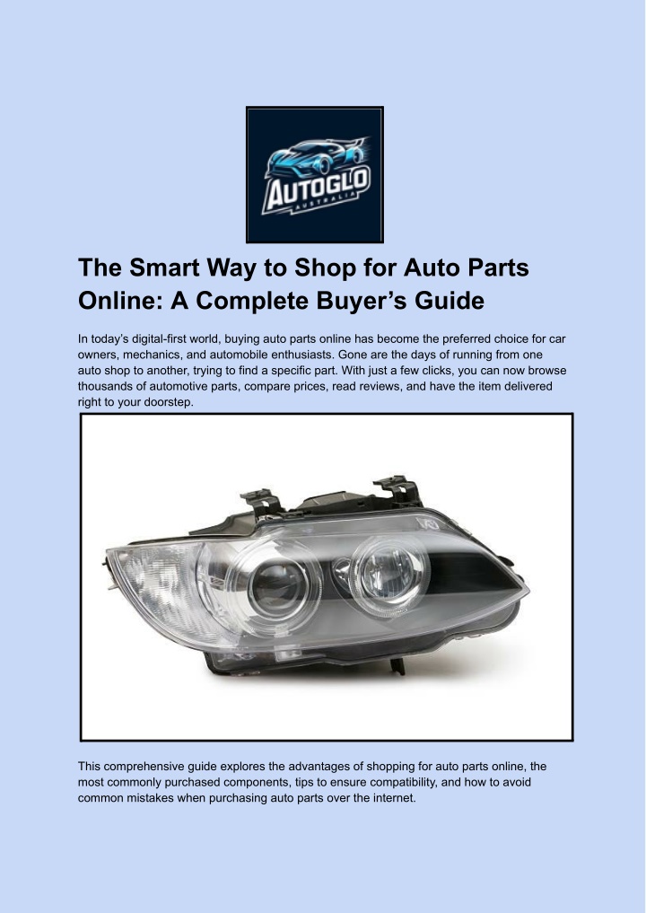 PPT - The Smart Way to Shop for Auto Parts Online_ A Complete Buyer’s Guide PowerPoint Presentation - ID:14529036