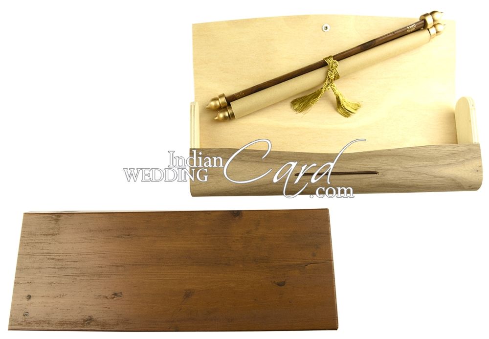 Wooden Scroll Wedding Cards: Natural Beauty With A Royal Touch | Indian Wedding Card's Blog