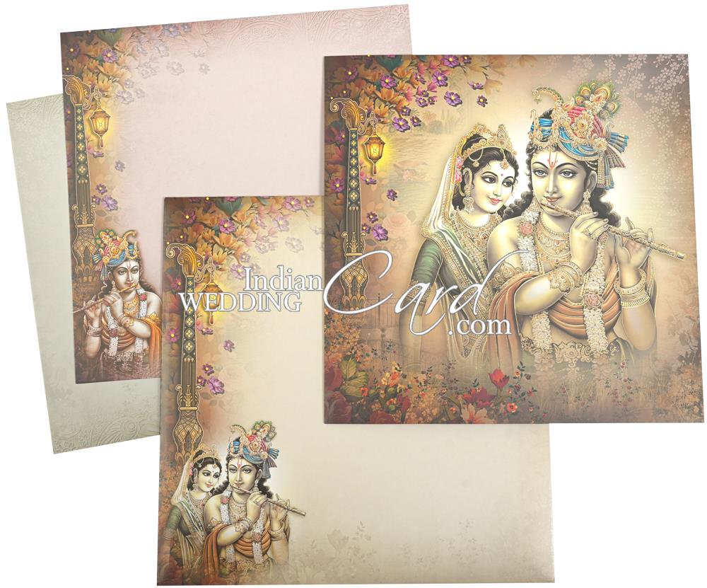 Divine Beginnings: Radha Krishna Theme Wedding Invitations | Indian Wedding Card's Blog