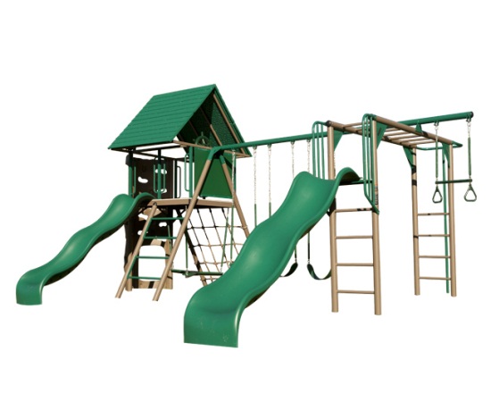 Lifetime Double Slide Deluxe Playset 90240 Earthtone Colors