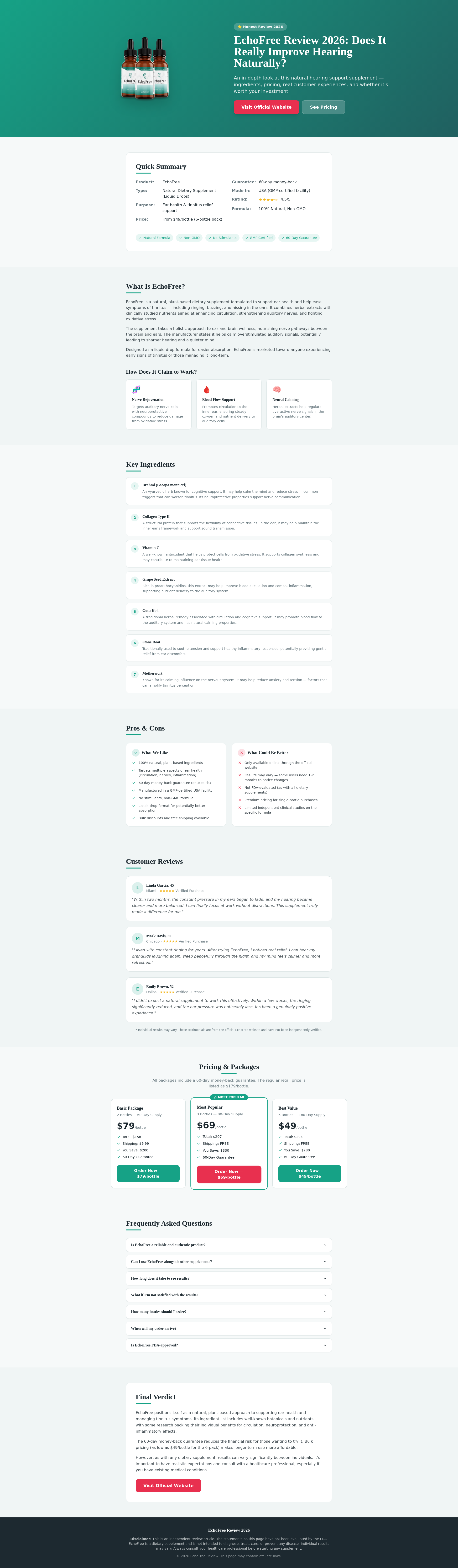 EchoFree Review 2026: Does It Really Improve Hearing?