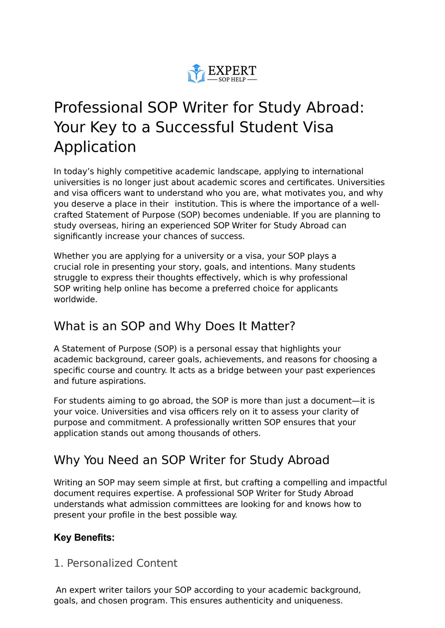 Professional SOP Writer for Study Abroad_ Your Key to a Successful Student Visa Application by Expert Sophelp - Issuu