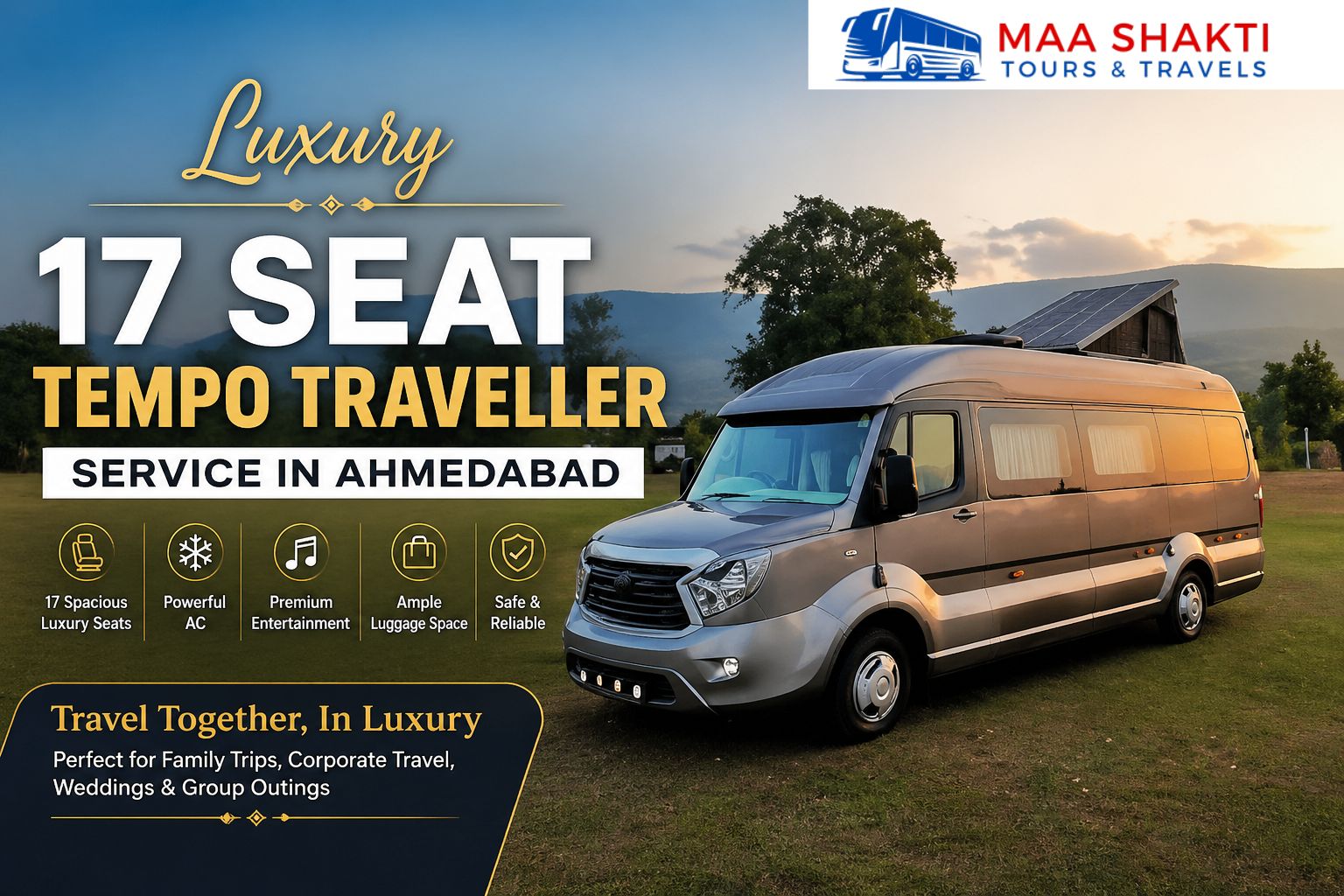 17 Seat Tempo Traveller Ahmedabad | Best Rental Deals