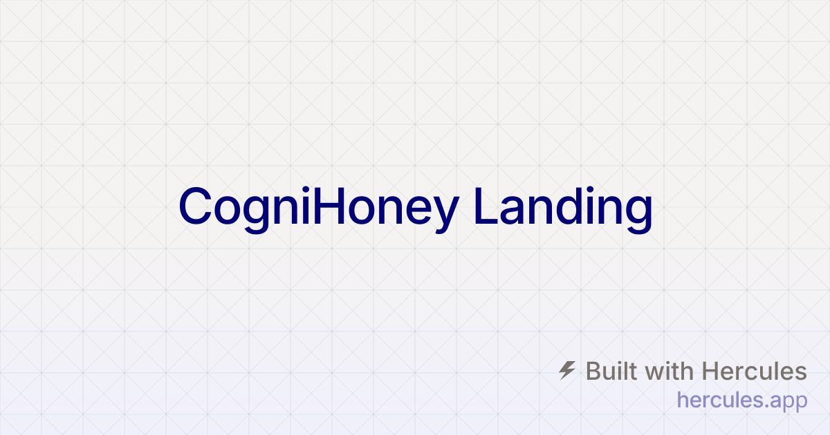 CogniHoney Landing