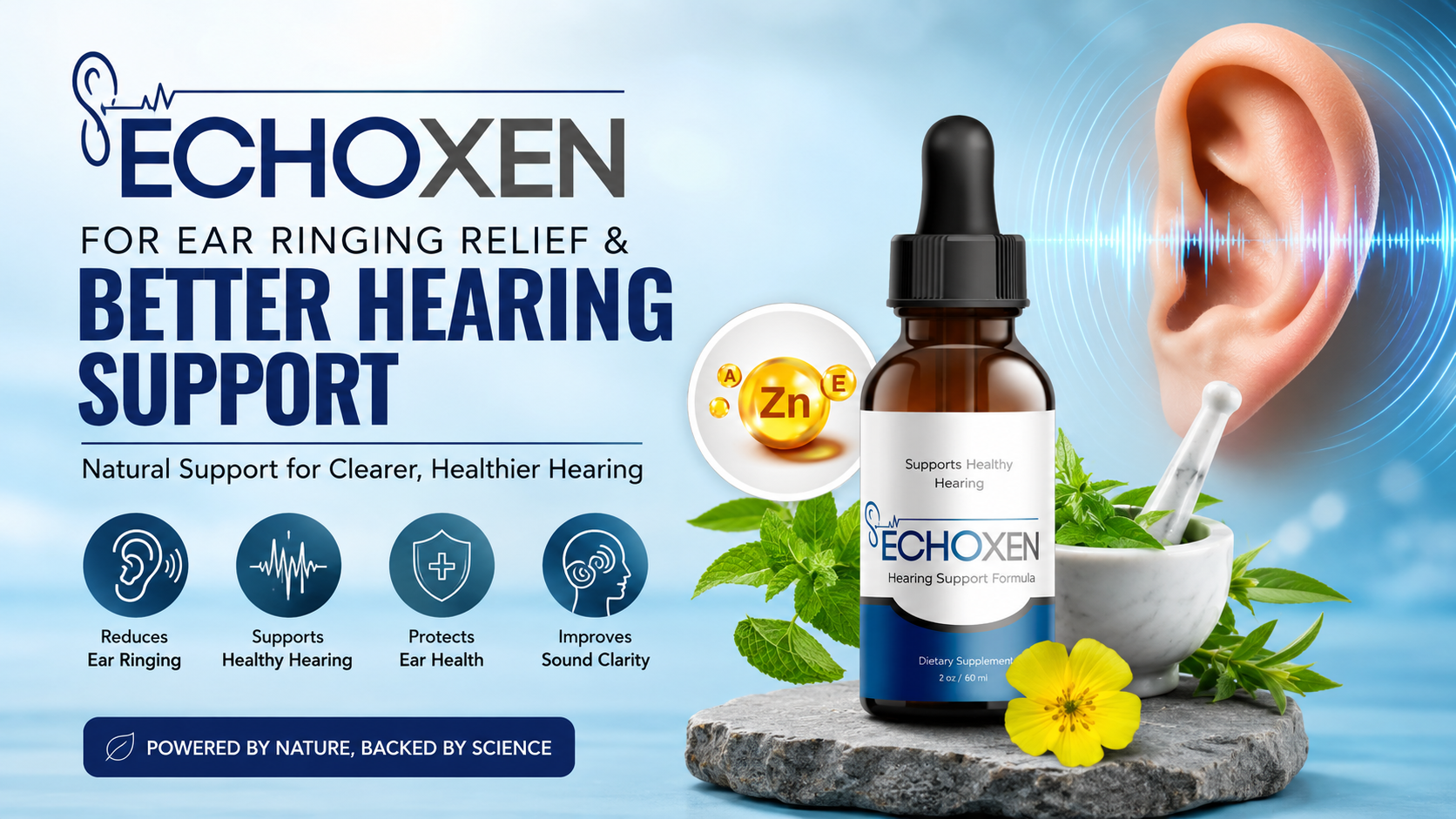 EchoXen for Ear Ringing Relief & Better Hearing Support