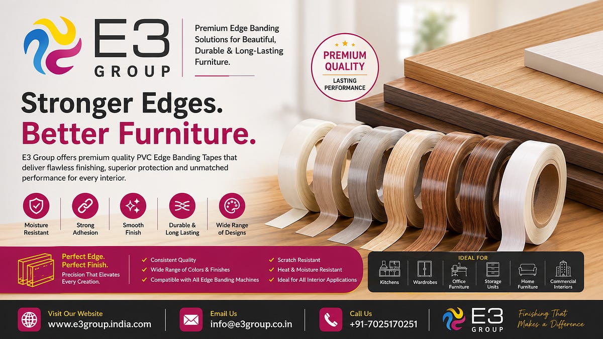 Edge Band Solutions by E3 Group: Premium PVC Edge Banding for Modern Furniture