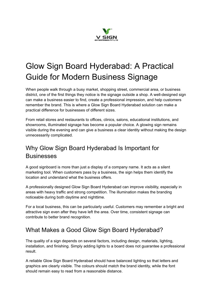 PPT - Glow Sign Board Hyderabad PowerPoint Presentation, free download - ID:14889438