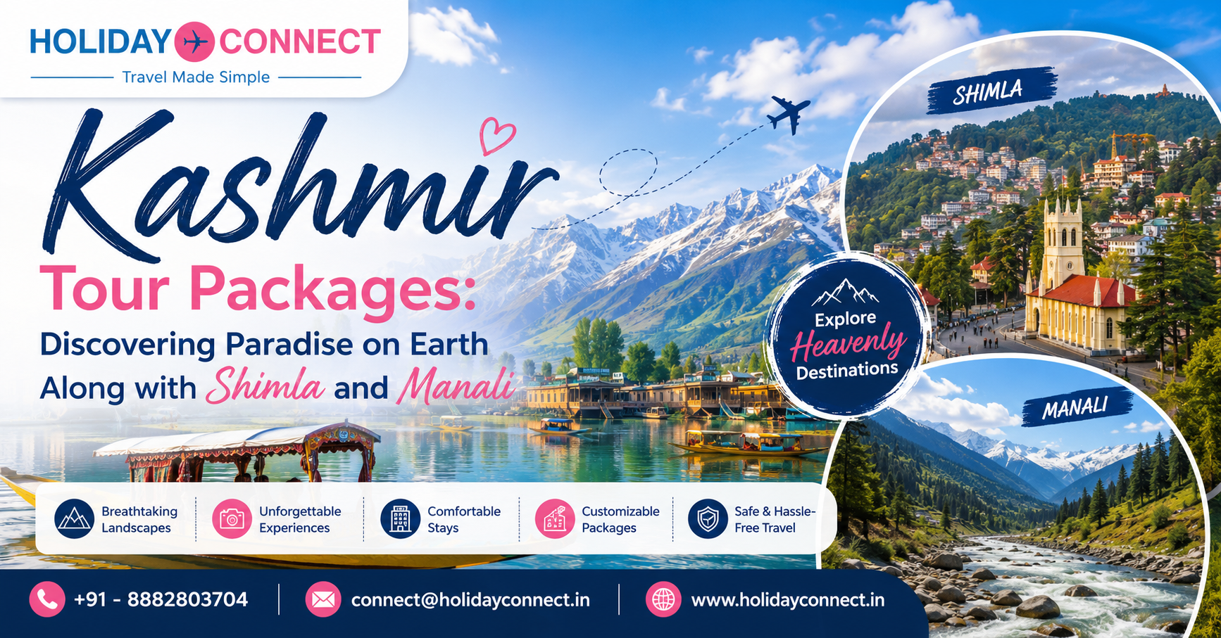 Kashmir Tour Packages with Shimla & Manali | Holiday Connect