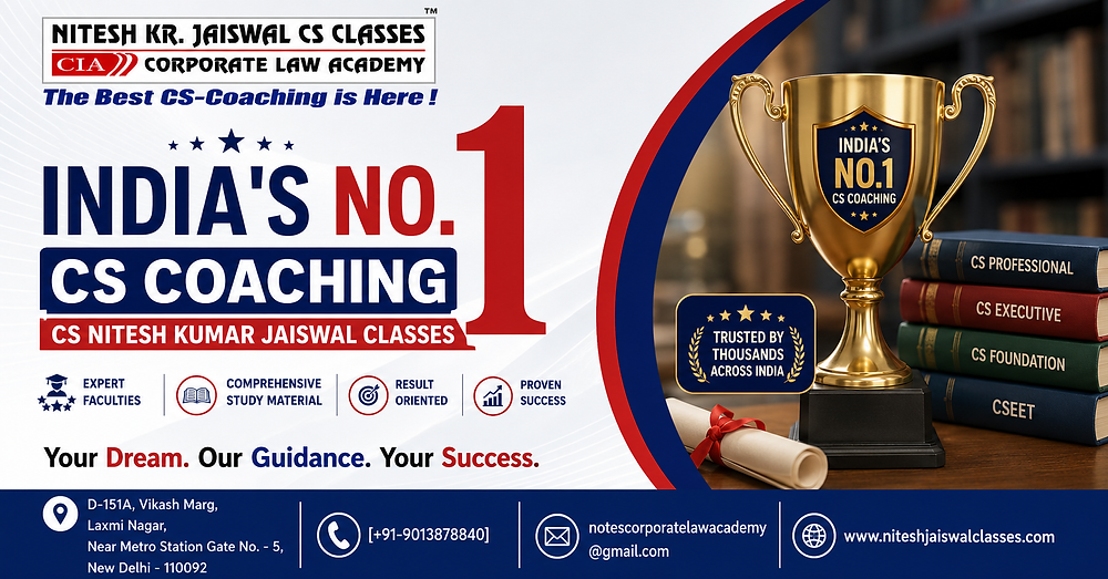 India's No. 1 CS Coaching | CS Nitesh Kumar Jaiswal Classes