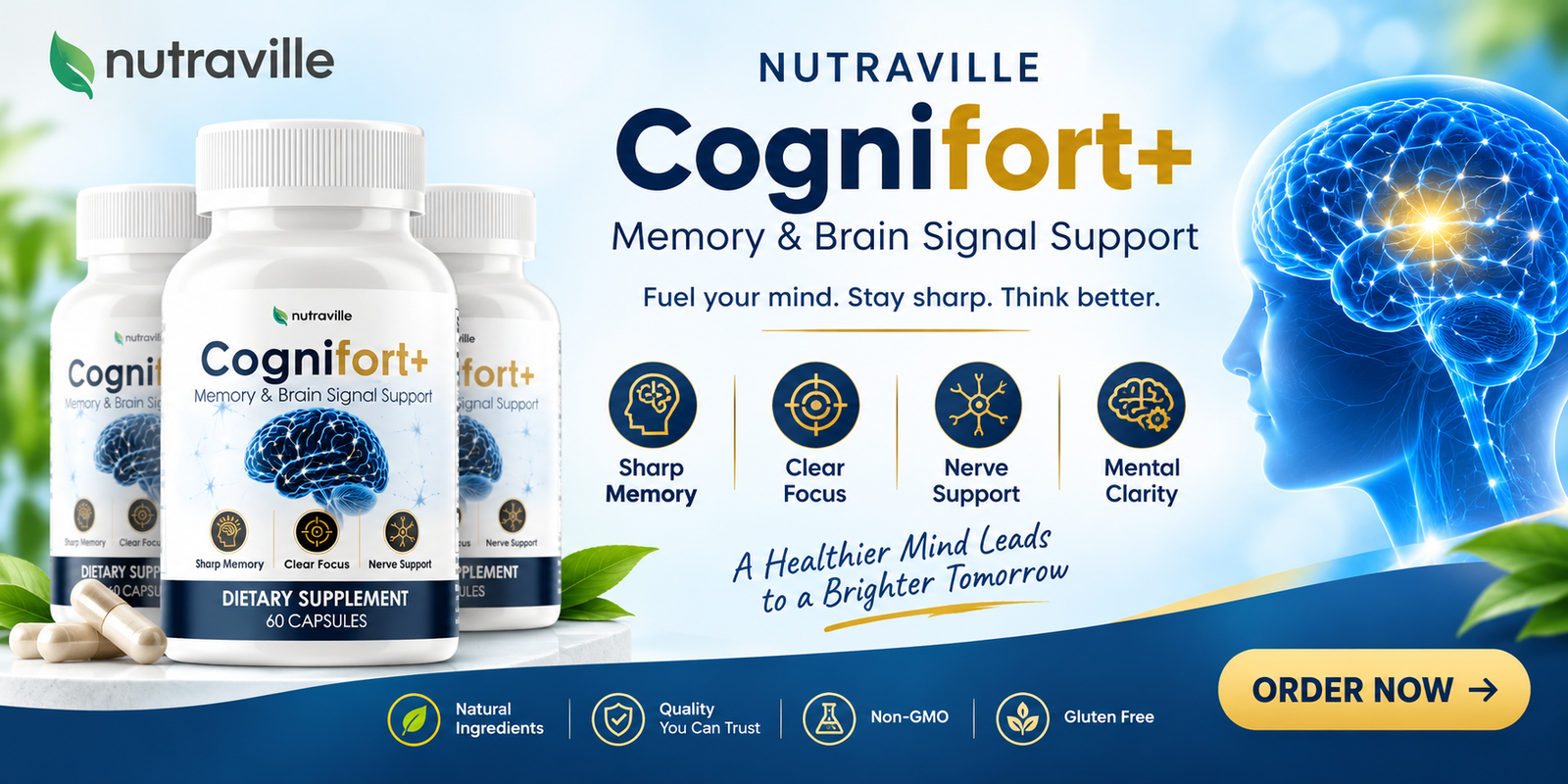 CogniFort+ for Memory, Focus and Brain Wellness