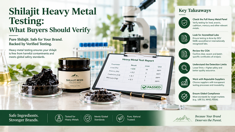 Shilajit Heavy Metal Testing: What B2B Buyers Should Verify